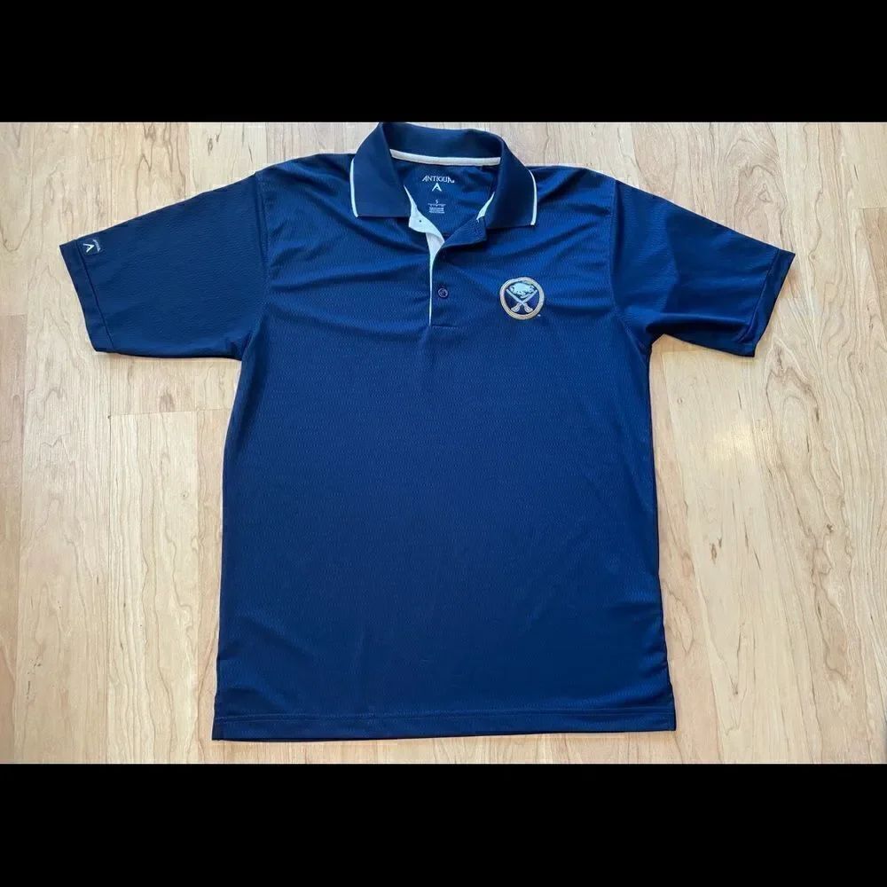 Antigua mens navy Buffalo Sabres short sleeve polo shirt